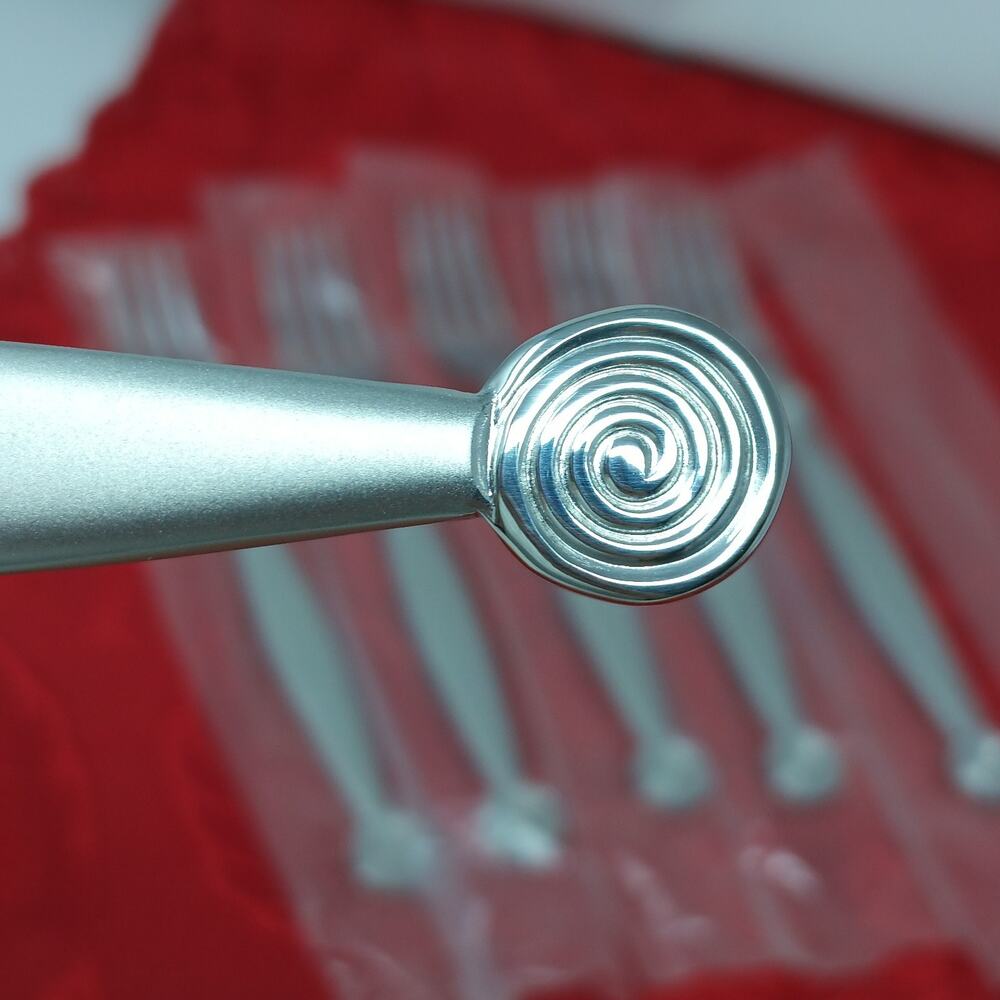 6X SF Corby Hall Miami Salad Forks 18/10 Stainless Spiral Flatware New
